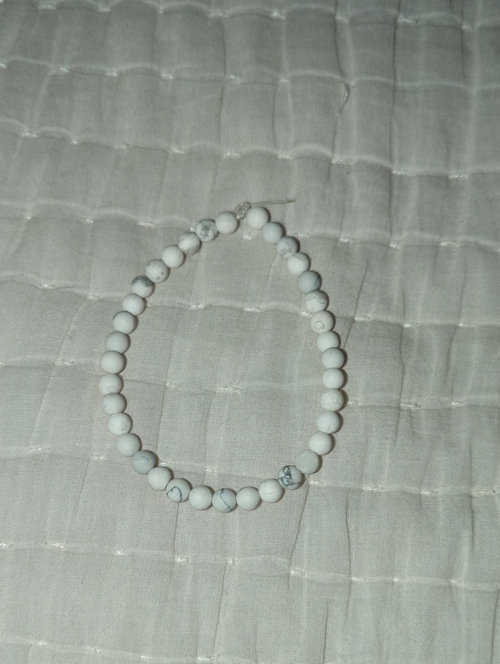 White Howlite Bead Bracelet - Minimal Women’s Jewelry. 6mm 36availble Beads.